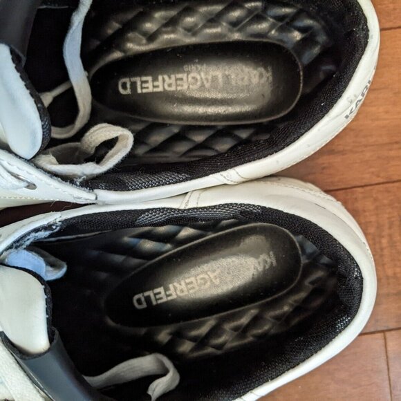 Karl Lagerfeld Paris men's white leather sneakers in size 10.5 - Picture 8 of 10